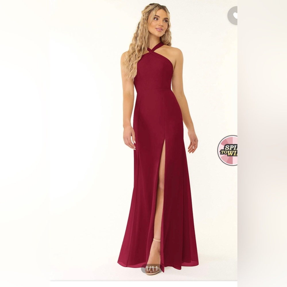 Burgundy Azazie Rue Bridesmaid Dress